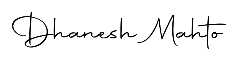Create your official email sign-off with Dhanesh Mahto name in Autography-DOLnW style. Crisp, clean, and perfectly legible across all screens. Dhanesh Mahto signature style 10 images and pictures png