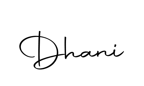 Design your own signature with our free online signature maker. With this signature software, you can create a handwritten (Autography-DOLnW) signature for name Dhani. Dhani signature style 10 images and pictures png