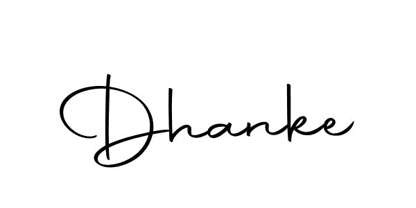 Create a beautiful signature design for name Dhanke. With this signature (Autography-DOLnW) fonts, you can make a handwritten signature for free. Dhanke signature style 10 images and pictures png