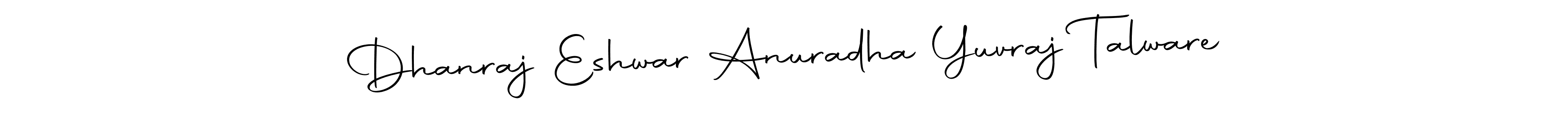 You should practise on your own different ways (Autography-DOLnW) to write your name (Dhanraj Eshwar Anuradha Yuvraj Talware) in signature. don't let someone else do it for you. Dhanraj Eshwar Anuradha Yuvraj Talware signature style 10 images and pictures png