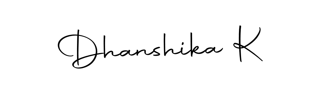 Dhanshika K stylish signature style. Best Handwritten Sign (Autography-DOLnW) for my name. Handwritten Signature Collection Ideas for my name Dhanshika K. Dhanshika K signature style 10 images and pictures png