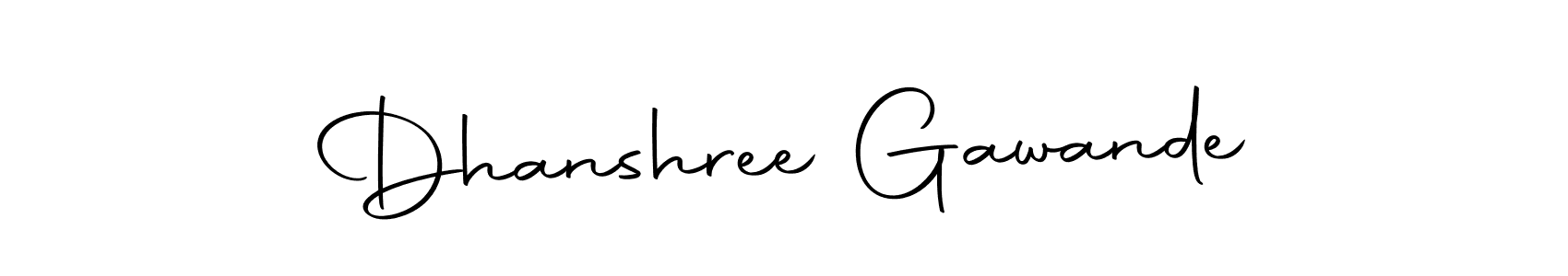 Create a beautiful signature design for name Dhanshree Gawande. With this signature (Autography-DOLnW) fonts, you can make a handwritten signature for free. Dhanshree Gawande signature style 10 images and pictures png