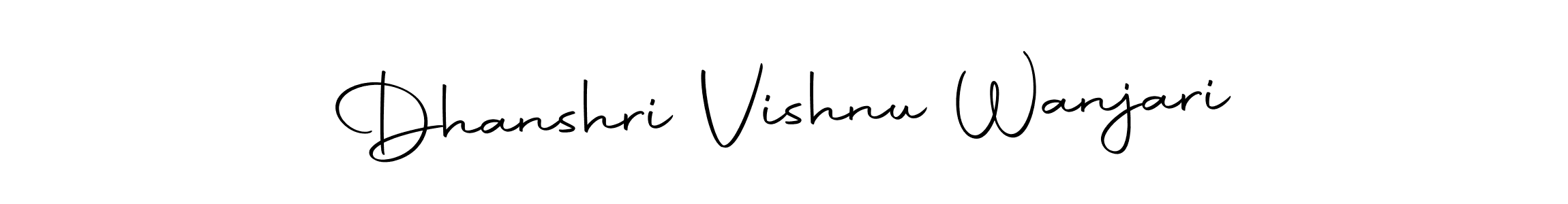 How to make Dhanshri Vishnu Wanjari name signature. Use Autography-DOLnW style for creating short signs online. This is the latest handwritten sign. Dhanshri Vishnu Wanjari signature style 10 images and pictures png