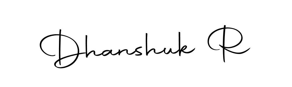 You can use this online signature creator to create a handwritten signature for the name Dhanshuk R. This is the best online autograph maker. Dhanshuk R signature style 10 images and pictures png