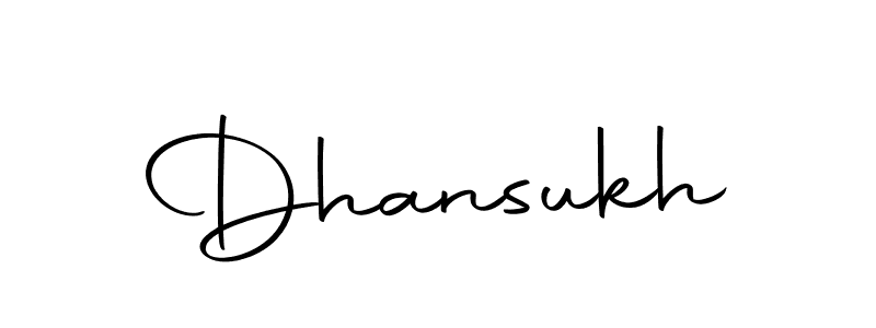 Use a signature maker to create a handwritten signature online. With this signature software, you can design (Autography-DOLnW) your own signature for name Dhansukh. Dhansukh signature style 10 images and pictures png