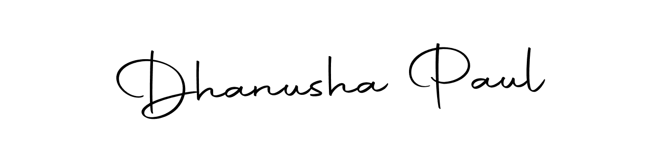 Make a beautiful signature design for name Dhanusha Paul. With this signature (Autography-DOLnW) style, you can create a handwritten signature for free. Dhanusha Paul signature style 10 images and pictures png