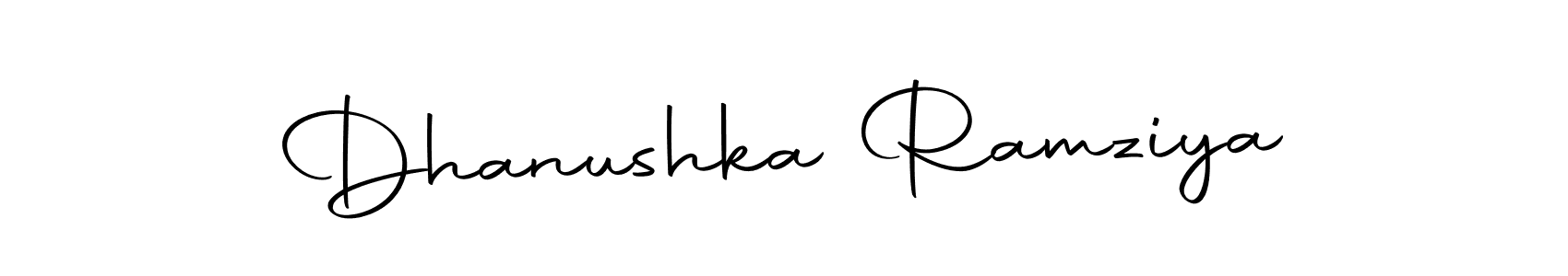 You can use this online signature creator to create a handwritten signature for the name Dhanushka Ramziya. This is the best online autograph maker. Dhanushka Ramziya signature style 10 images and pictures png