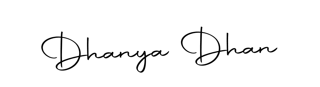 Create a beautiful signature design for name Dhanya Dhan. With this signature (Autography-DOLnW) fonts, you can make a handwritten signature for free. Dhanya Dhan signature style 10 images and pictures png