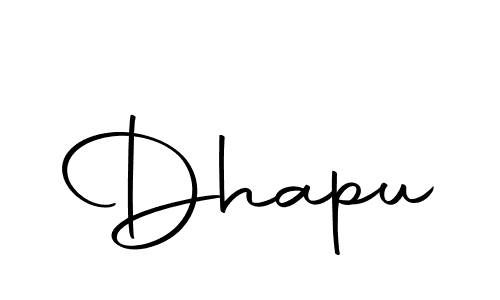 Design your own signature with our free online signature maker. With this signature software, you can create a handwritten (Autography-DOLnW) signature for name Dhapu. Dhapu signature style 10 images and pictures png