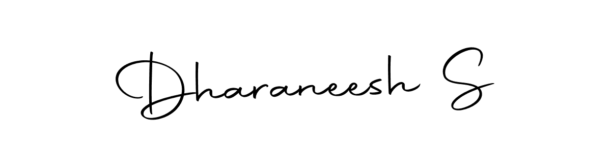 How to make Dharaneesh S name signature. Use Autography-DOLnW style for creating short signs online. This is the latest handwritten sign. Dharaneesh S signature style 10 images and pictures png