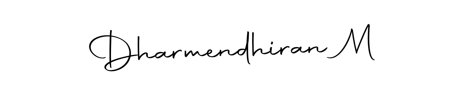 How to make Dharmendhiran M name signature. Use Autography-DOLnW style for creating short signs online. This is the latest handwritten sign. Dharmendhiran M signature style 10 images and pictures png