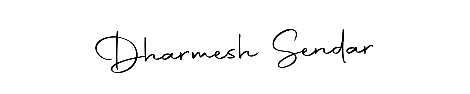 How to make Dharmesh Sendar name signature. Use Autography-DOLnW style for creating short signs online. This is the latest handwritten sign. Dharmesh Sendar signature style 10 images and pictures png