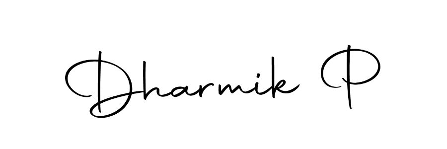 Use a signature maker to create a handwritten signature online. With this signature software, you can design (Autography-DOLnW) your own signature for name Dharmik P. Dharmik P signature style 10 images and pictures png