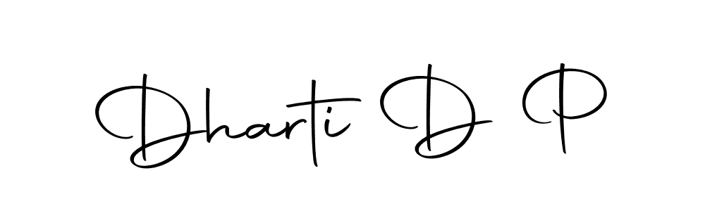 How to make Dharti D P name signature. Use Autography-DOLnW style for creating short signs online. This is the latest handwritten sign. Dharti D P signature style 10 images and pictures png