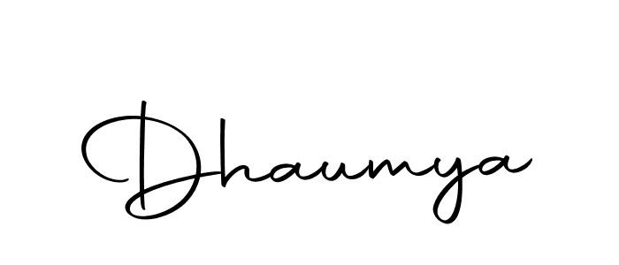 Create a beautiful signature design for name Dhaumya. With this signature (Autography-DOLnW) fonts, you can make a handwritten signature for free. Dhaumya signature style 10 images and pictures png