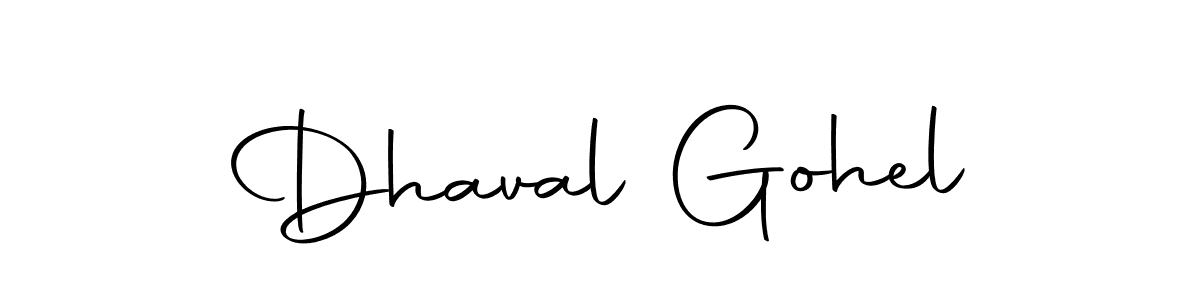 Use a signature maker to create a handwritten signature online. With this signature software, you can design (Autography-DOLnW) your own signature for name Dhaval Gohel. Dhaval Gohel signature style 10 images and pictures png