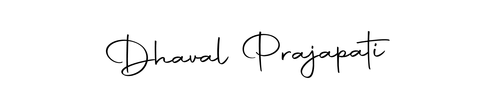 Design your own signature with our free online signature maker. With this signature software, you can create a handwritten (Autography-DOLnW) signature for name Dhaval Prajapati. Dhaval Prajapati signature style 10 images and pictures png