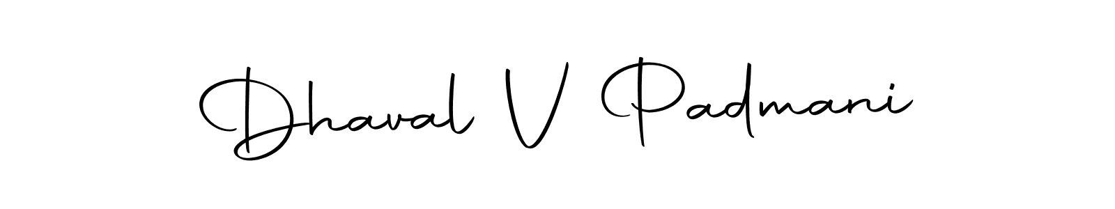 How to make Dhaval V Padmani name signature. Use Autography-DOLnW style for creating short signs online. This is the latest handwritten sign. Dhaval V Padmani signature style 10 images and pictures png