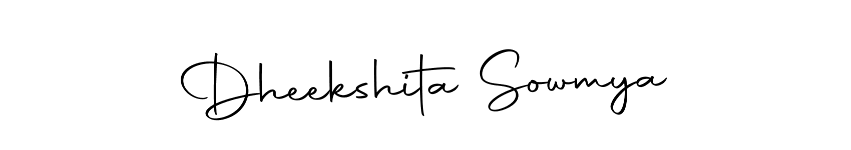 You can use this online signature creator to create a handwritten signature for the name Dheekshita Sowmya. This is the best online autograph maker. Dheekshita Sowmya signature style 10 images and pictures png