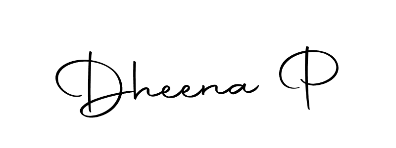 Design your own signature with our free online signature maker. With this signature software, you can create a handwritten (Autography-DOLnW) signature for name Dheena P. Dheena P signature style 10 images and pictures png