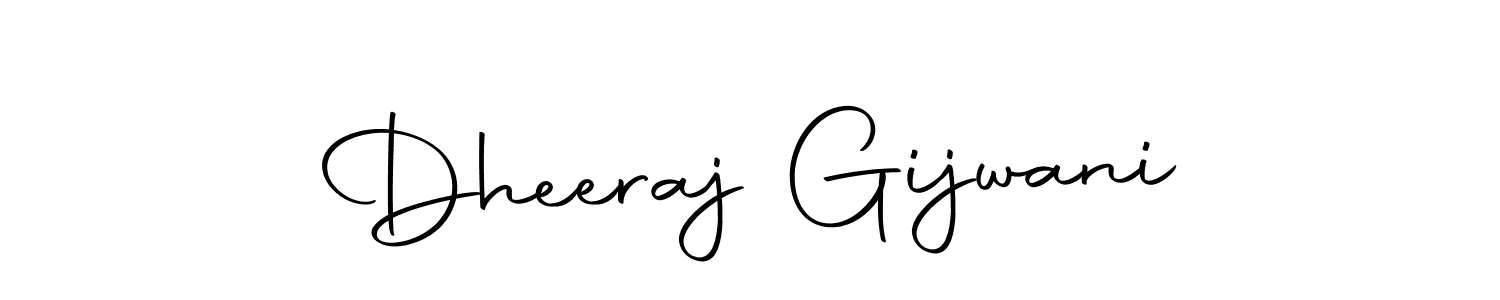 How to make Dheeraj Gijwani name signature. Use Autography-DOLnW style for creating short signs online. This is the latest handwritten sign. Dheeraj Gijwani signature style 10 images and pictures png