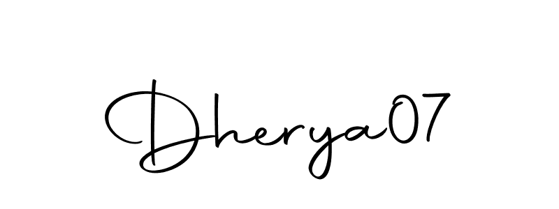 Design your own signature with our free online signature maker. With this signature software, you can create a handwritten (Autography-DOLnW) signature for name Dherya07. Dherya07 signature style 10 images and pictures png