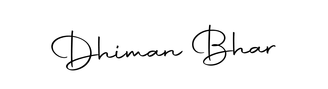 How to make Dhiman Bhar name signature. Use Autography-DOLnW style for creating short signs online. This is the latest handwritten sign. Dhiman Bhar signature style 10 images and pictures png
