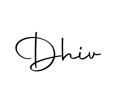 Design your own signature with our free online signature maker. With this signature software, you can create a handwritten (Autography-DOLnW) signature for name Dhiv. Dhiv signature style 10 images and pictures png