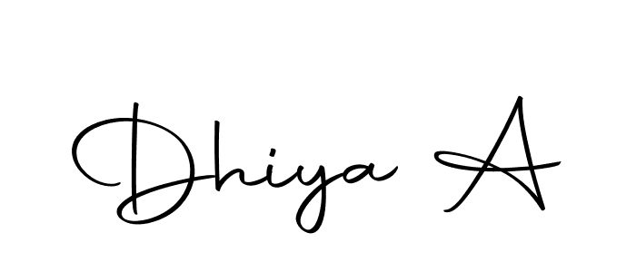 Use a signature maker to create a handwritten signature online. With this signature software, you can design (Autography-DOLnW) your own signature for name Dhiya A. Dhiya A signature style 10 images and pictures png