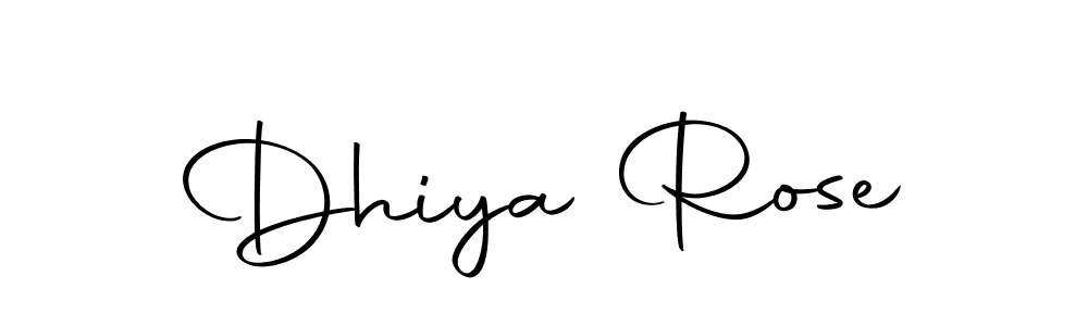How to make Dhiya Rose name signature. Use Autography-DOLnW style for creating short signs online. This is the latest handwritten sign. Dhiya Rose signature style 10 images and pictures png