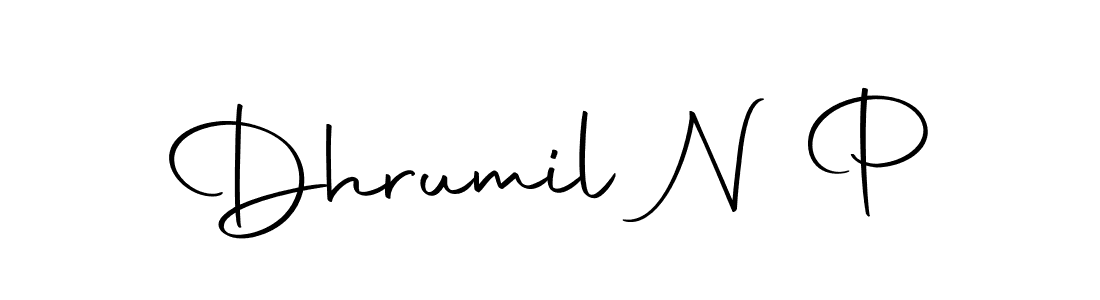 Dhrumil N P stylish signature style. Best Handwritten Sign (Autography-DOLnW) for my name. Handwritten Signature Collection Ideas for my name Dhrumil N P. Dhrumil N P signature style 10 images and pictures png