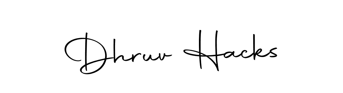 How to make Dhruv Hacks name signature. Use Autography-DOLnW style for creating short signs online. This is the latest handwritten sign. Dhruv Hacks signature style 10 images and pictures png