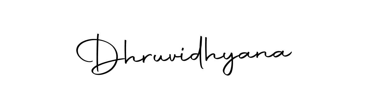 Design your own signature with our free online signature maker. With this signature software, you can create a handwritten (Autography-DOLnW) signature for name Dhruvidhyana. Dhruvidhyana signature style 10 images and pictures png