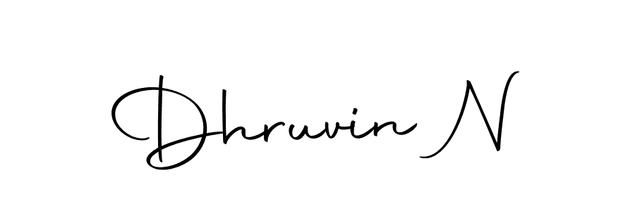 How to make Dhruvin N name signature. Use Autography-DOLnW style for creating short signs online. This is the latest handwritten sign. Dhruvin N signature style 10 images and pictures png