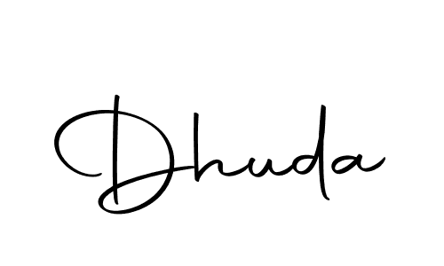 Design your own signature with our free online signature maker. With this signature software, you can create a handwritten (Autography-DOLnW) signature for name Dhuda. Dhuda signature style 10 images and pictures png