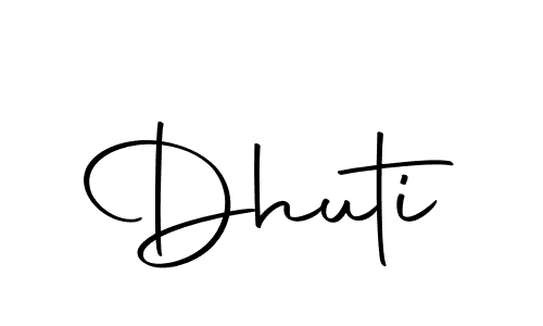 Use a signature maker to create a handwritten signature online. With this signature software, you can design (Autography-DOLnW) your own signature for name Dhuti. Dhuti signature style 10 images and pictures png