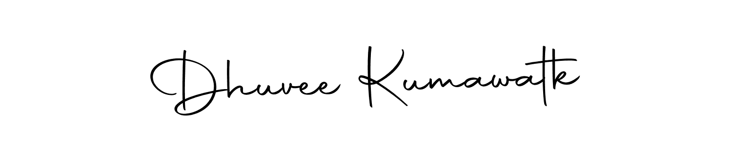 Create a beautiful signature design for name Dhuvee Kumawatk. With this signature (Autography-DOLnW) fonts, you can make a handwritten signature for free. Dhuvee Kumawatk signature style 10 images and pictures png