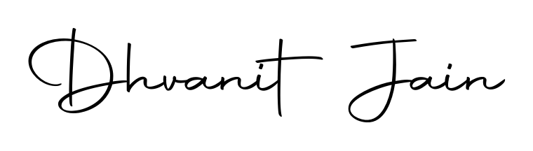 The Autography-DOLnW font transforms the name Dhvanit Jain into an executive sign with sharp precision and distinguished character. Dhvanit Jain signature style 10 images and pictures png