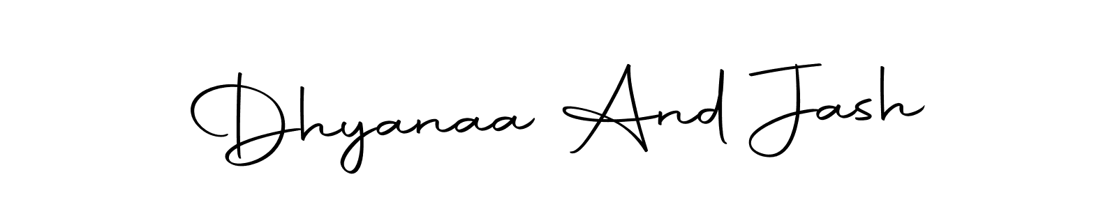 How to make Dhyanaa And Jash name signature. Use Autography-DOLnW style for creating short signs online. This is the latest handwritten sign. Dhyanaa And Jash signature style 10 images and pictures png