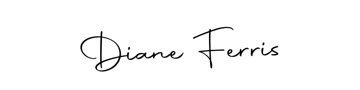 How to make Diane Ferris name signature. Use Autography-DOLnW style for creating short signs online. This is the latest handwritten sign. Diane Ferris signature style 10 images and pictures png