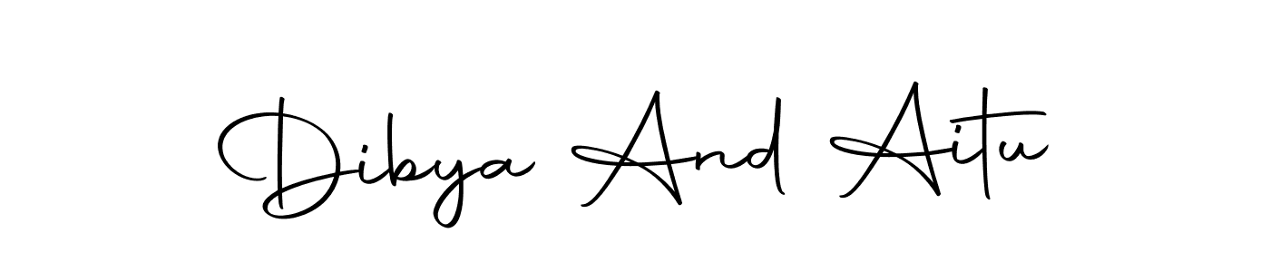 Design your own signature with our free online signature maker. With this signature software, you can create a handwritten (Autography-DOLnW) signature for name Dibya And Aitu. Dibya And Aitu signature style 10 images and pictures png