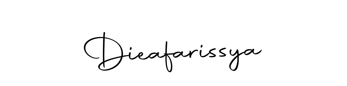 Create a beautiful signature design for name Dieafarissya. With this signature (Autography-DOLnW) fonts, you can make a handwritten signature for free. Dieafarissya signature style 10 images and pictures png