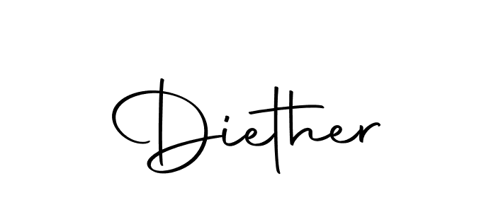 Use a signature maker to create a handwritten signature online. With this signature software, you can design (Autography-DOLnW) your own signature for name Diether. Diether signature style 10 images and pictures png