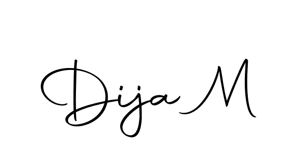 How to make Dija M name signature. Use Autography-DOLnW style for creating short signs online. This is the latest handwritten sign. Dija M signature style 10 images and pictures png