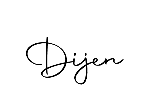 Use a signature maker to create a handwritten signature online. With this signature software, you can design (Autography-DOLnW) your own signature for name Dijen. Dijen signature style 10 images and pictures png