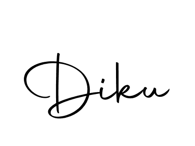 Use a signature maker to create a handwritten signature online. With this signature software, you can design (Autography-DOLnW) your own signature for name Diku. Diku signature style 10 images and pictures png