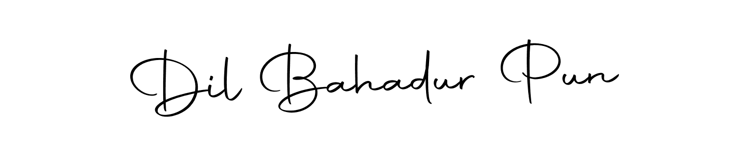 How to make Dil Bahadur Pun name signature. Use Autography-DOLnW style for creating short signs online. This is the latest handwritten sign. Dil Bahadur Pun signature style 10 images and pictures png