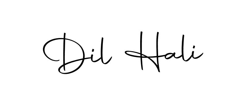 How to make Dil Hali name signature. Use Autography-DOLnW style for creating short signs online. This is the latest handwritten sign. Dil Hali signature style 10 images and pictures png