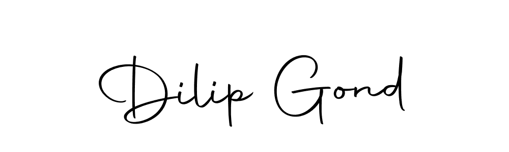 How to make Dilip Gond name signature. Use Autography-DOLnW style for creating short signs online. This is the latest handwritten sign. Dilip Gond signature style 10 images and pictures png