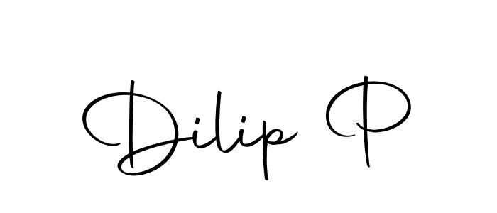 Design your own signature with our free online signature maker. With this signature software, you can create a handwritten (Autography-DOLnW) signature for name Dilip P. Dilip P signature style 10 images and pictures png